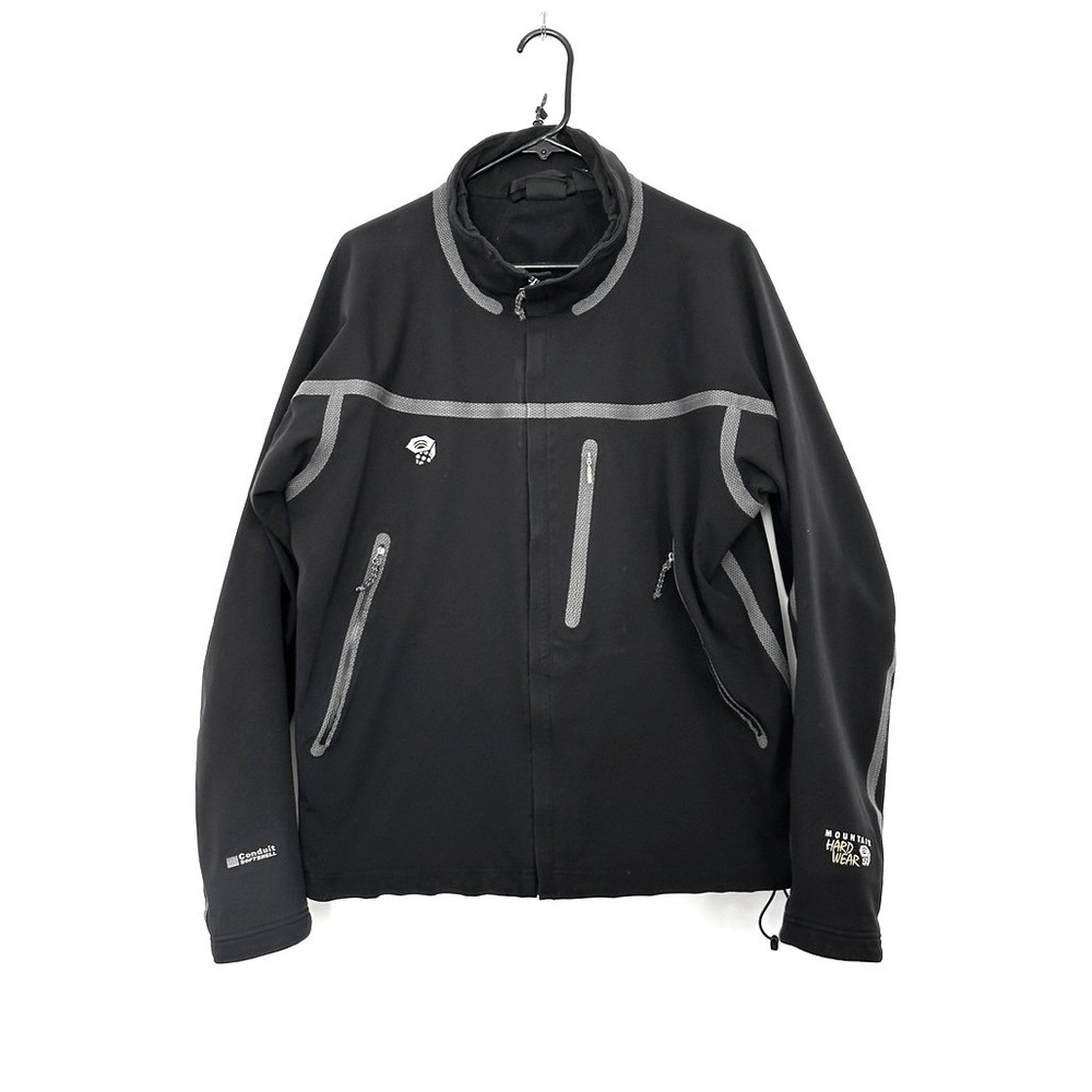 Mountain Hardwear Conduit Softshell Jacket Mens XL Black Full Zip OM2114 Hiking